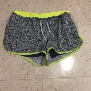 patterned nike shorts with spandex underneath